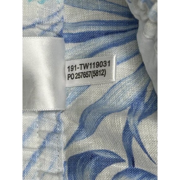 Tommy Bahama Pants Womens Small Blue Floral Linen Pull On Lightweight Tropical - Picture 5 of 10
